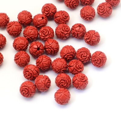 

Round Cinnabar Beads FireBrick 10mm Hole 12mm