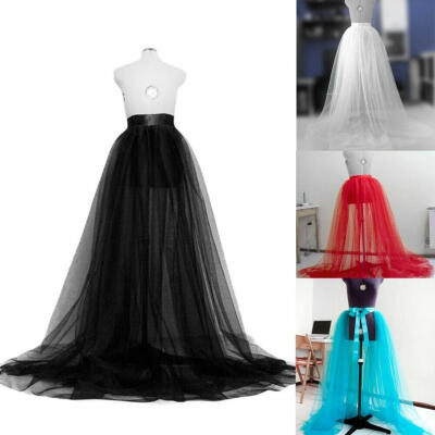 

Women Tulle Tutu Long Elastic Waist Skirt Wedding Party Prom Mesh Maxi Dress