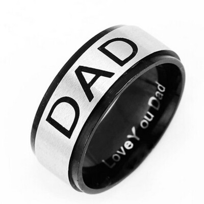 

New Arrive Stainless Steel Dad Ring Engraved Love You Dad Men Ring Jewelry