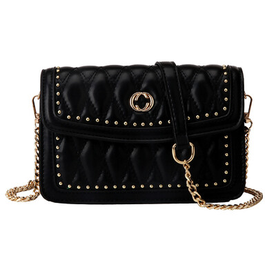 

Personality lock small square bag 2019 new fashion multi-layer female bag tide foreign gas wild chain single shoulder diagonal package