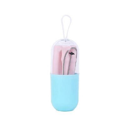

Collapsible Straw Reusable Silicone Straw Folding Drinking Straw with Carrying Case&Cleaning Brush