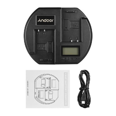 

Andoer Fast Charger Dual-channel Camera Battery Charger Digital LCD Display USB Input for Canon LP-E17 Battery for Canon EOS 760D