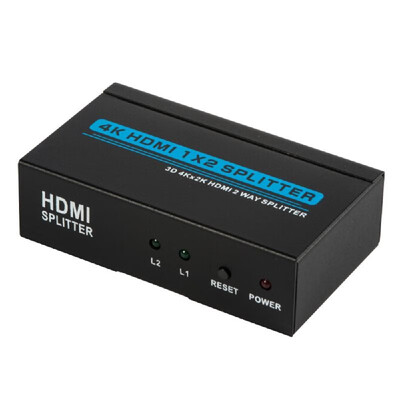 

3D Ultra HD 4K 2K 14 HDMI Splitter 1 2 Ports Powered Female Switch Box Hub 1 in 2 out for HDTVDVDPS3Xbox OneXbox 360