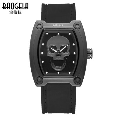 

Baogra baogela skull watch mens personality luminous punk quartz mens watch silicone sports watch