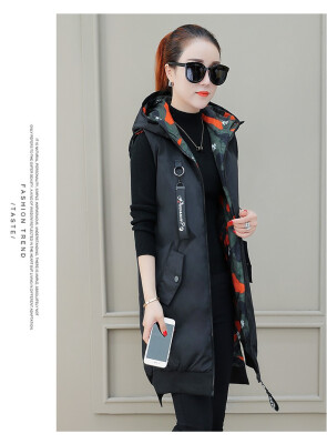 

2018 new cotton vest winter long loose&thickened student hooded vest bf spring&autumn down jacket