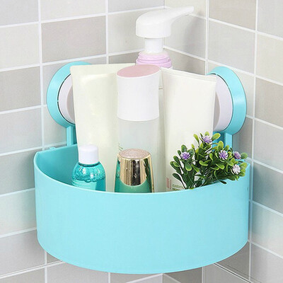 

Gobestart Plastic Suction Cup Bathroom Kitchen Corner Storage Rack Organizer Shower Shelf