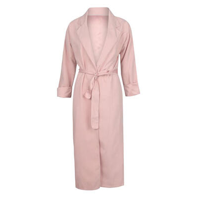 

Women Lapel Long Jackets Open Front Loose Casual Coat Autumn Outerwear