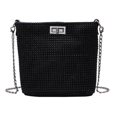 

Pure Color Shoulder Messenger Handbags Women PU Leather Chain Crossbody Bag