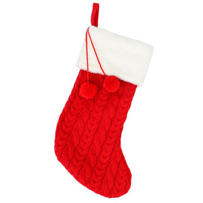 

New Hot Christmas Knitted Stockings Gift Holder Xmas Tree Hanging Ornaments Decorations For Family Holiday Season Decor