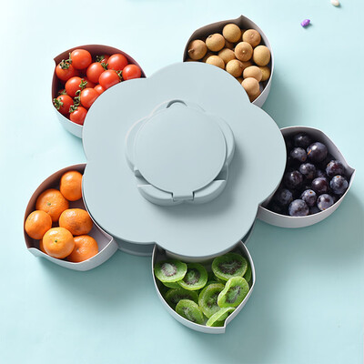 

Gobestart Creative Rotating Fruit Bowl With Mobile Phone Holder Dry Fruit Box