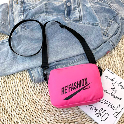 

Tailored Women Letter Fashion Shoulder Bag Casual Messenger Bag Simple Canvas Phone Case