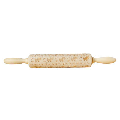 

Dog Bone Engraved Embossing Wood Rolling Pin for DIY Baking Cookies Noodle