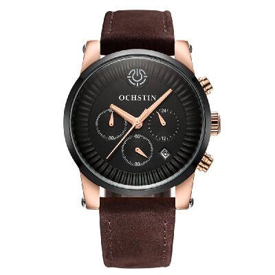 

OCHSTIN 2017 Luxury Brand Genuine Leather Luminous Men Watches Quartz Analog 30M Water-Proof Man Casual Wristwatch Best Gift Box