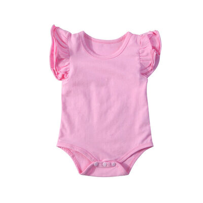 

Kid Newborn Baby Girl Boy Ruffle Romper Bodysuit Jumpsuit Outfit Summer 0-24M