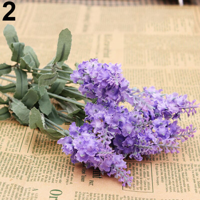 

10 Heads 1 Bouquet Faux Silk Lavender Fake Garden Plant Flower Home Decor