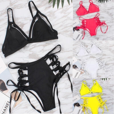 

Women Swimwear Bandage Bikini Set Push-up Padded Bra Bathing Suit Swimsuit