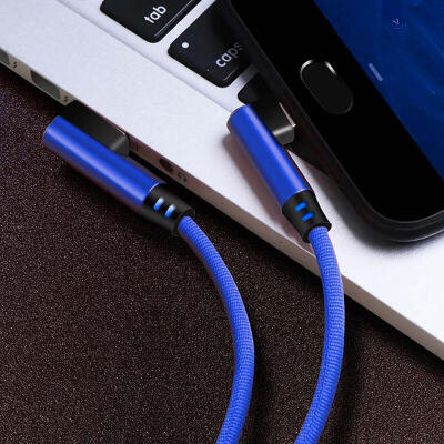 

Fast Charging Speed 90 Degree Double Elbow Micro USB Cable Type-c Game Gaming Cables Sync Charger Adapter -APPLE