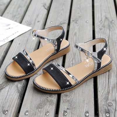 

Sandals female summer buckle belt Joker student Korean version of womens shoes soft bottom fairy wind woman flat sandals