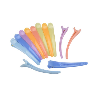 

〖Follure〗12 Pcs Multicolor Plastic Duck Teeth Hair Clips Hairdressing Salon Hairpins Non