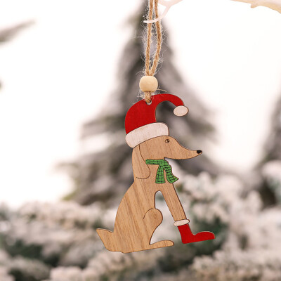 

Tailored 1PC Wooden Hanging Christmas Tree Cabin Elk Car Ornament Xmas Party Home Decor