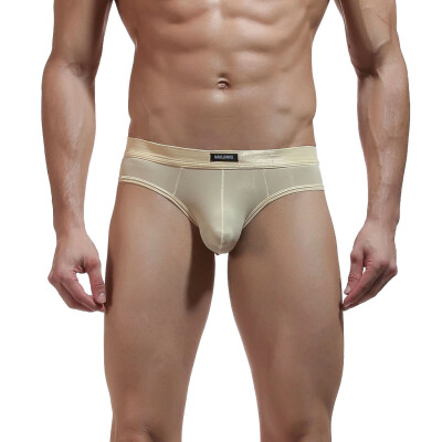 

Tailored Mens Sexy Underpants Pure Color Breathable Patchwork Ice-silk Underwear