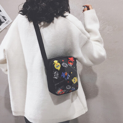 

Net red texture small bag female 2019 new wave Korean version of the wild Sesame Street single shoulder Messenger bag cartoon canvas bag