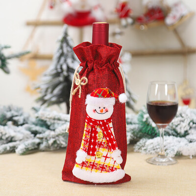 

〖Follure〗Merry Christmas Santa Wine Bottle Bag Cover Xmas Festival Party Table Decor Gift
