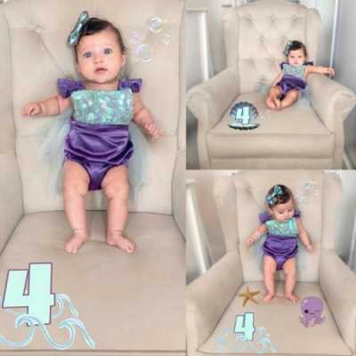 

Newborn Baby Girls Princess Sequin Mermaid Romper Outfits Jumpsuit Tulle Skirt