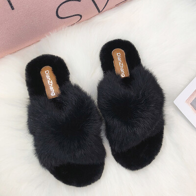 

Mao Mao slippers women wear autumn Korean chic fashion cross half flat Joker sandals