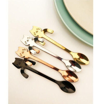 

Stainless Steel Cat Coffee Tea Spoon Mini Long Handle Creative Kitchen Gadget