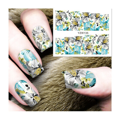 

〖Follure〗Water Decals Nail Art Transfer Stickers Big Sheet Manicure Decoration