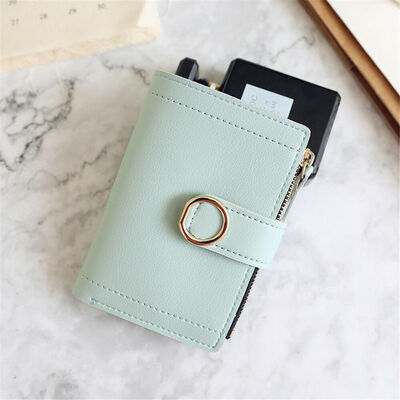 

2019 New Style Hot Fashion Women Lady PU Leather Zipper Clutch Wallet Short Solid Hasp Holder Purse MinI Wallets