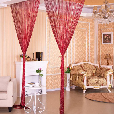

Door String Curtain Shiny Tassel Flash Silver Line String Curtain 100x200cm Wedding Coffee House Restaurant Decoration