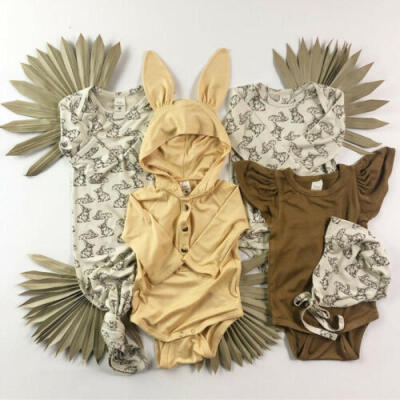 

US Newborn Baby Boy Girl Clothes Ears Romper Jumpsuit Bodysuit Outfits Set 0-24M