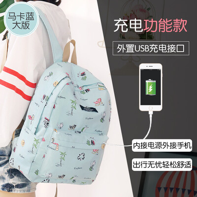 

Canvas bag female junior high school high school Korean Harajuku ulzzang backpack campus small fresh&simple backpack
