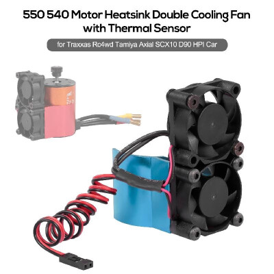 

RC Car Motor Heatsink 550 540 Motor Double Cooling Fans with Thermal Sensor CNC Aluminum Alloy Heatsink for Traxxas Hsp Redcat Rc4