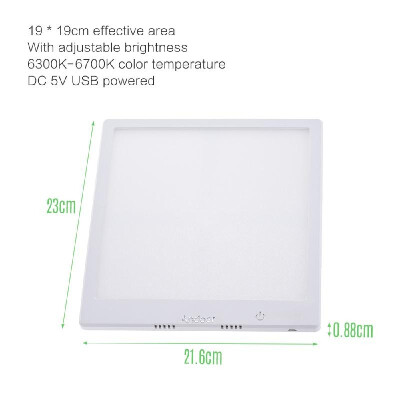 

Andoer LED Photography Shadow-free Shadowless Light Lamp Panel Pad Softbox Bottom Light 19 19cm Effective Area Brightness Adjust