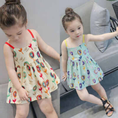 

Toddler Girl Summer Princess Dress Kid Baby Party Dresses Clothes Set Sundress