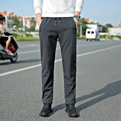 

Gobestart Mens New Fashion Autumn Winter Solid Thermal Trousers Drawstring Long Pants