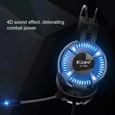 

Kubite K1000 35mm Wired Gaming Headphones Over Ear Headset Surround Sound Earphone with Microphone for Desktop Computer PC