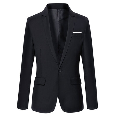 

Fashionable Solid Color Turn Down Collar Slim Fit Suit for Men