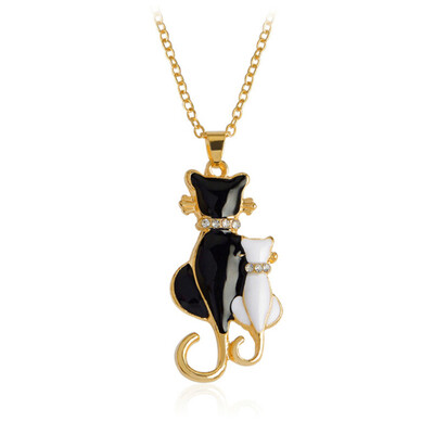 

Distinctive Women Plated Black Cat Chain Pendants Necklace Long Charm Jewelry