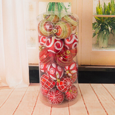 

FUNNYBUNNY 24inch24pcs Christmas Ornaments Christmas Tree Ornaments Christmas Painted Balls Christmas Balls