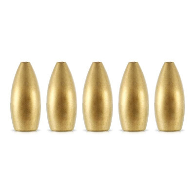 

5pcs Brass Bullet Sinker Weight Fast Sinking for Rig Bass Fishing Accessory Lead Sinkers