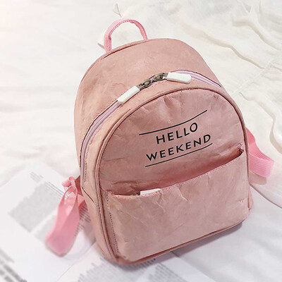 

Tailored Womens Vintage Kraft Waterproof Shoulder Bag Solid Color Letter Backpack