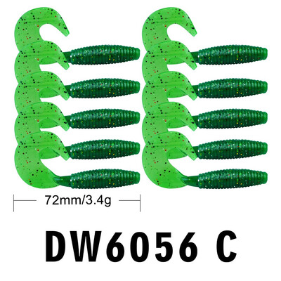 

Artificial Fishing Silicone Worm 10pcsBag Soft Rubber floating bait Pesca carp Fishing Lure