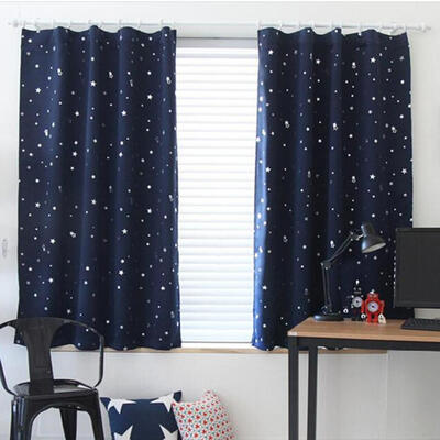 

Full Blackout Shading Stars Bedroom Balcony Curtains Hook Grommet Purdah