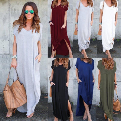 

Women Summer Boho Long Maxi Dress Evening Cocktail Party Beach Dresses Sundress