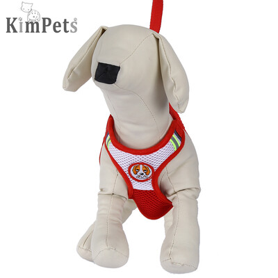 

Kimpets Adjustable Dog Vest Mesh Cloth Breathable Pet Harness Leash Strap