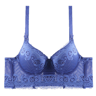 

Toponeto New Women Thickening And Gathering Big Bra 6-Row Lace Sexy Bra With Underwear